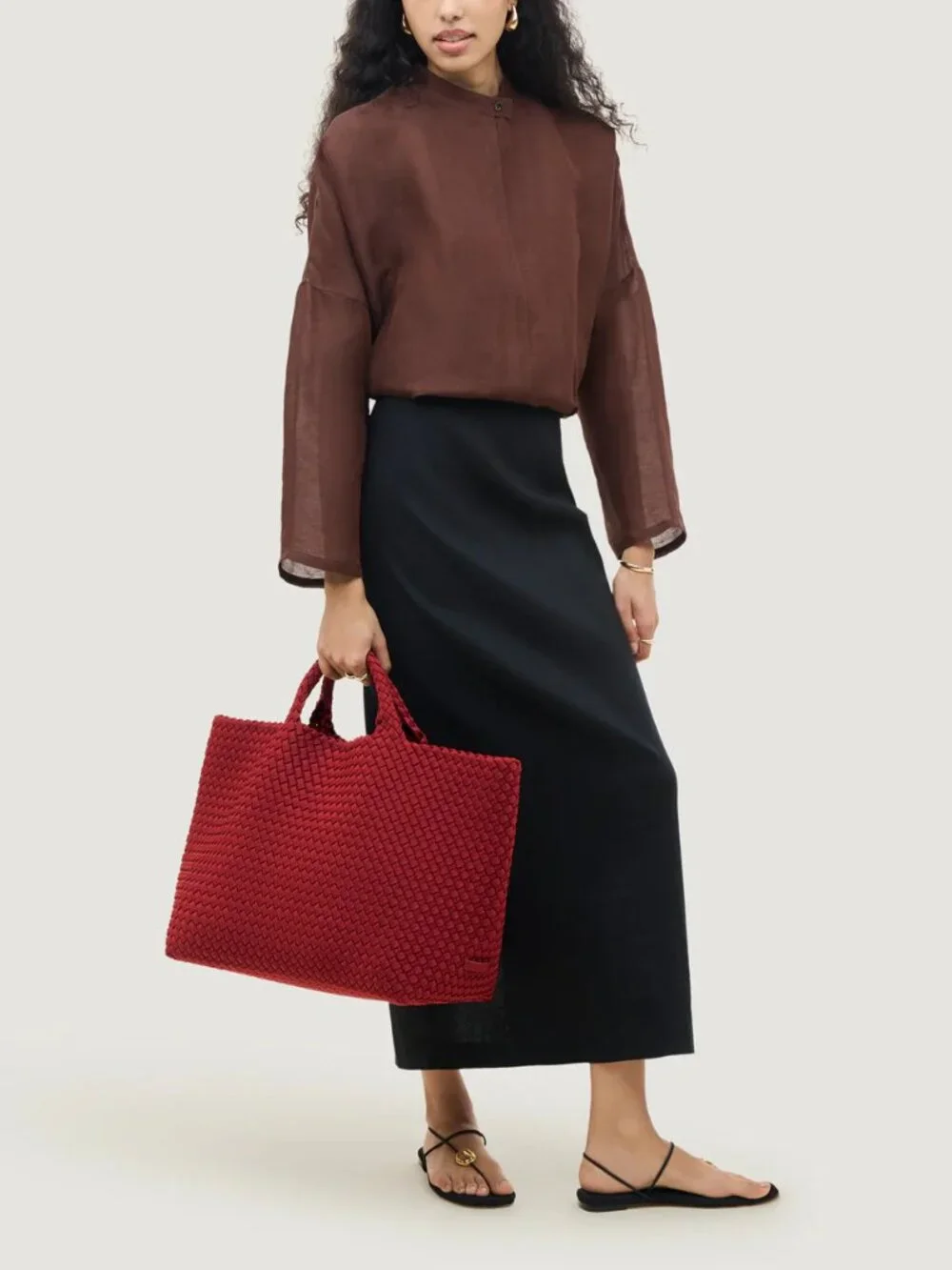 Naghedi St. Barths Large Tote in Rosso